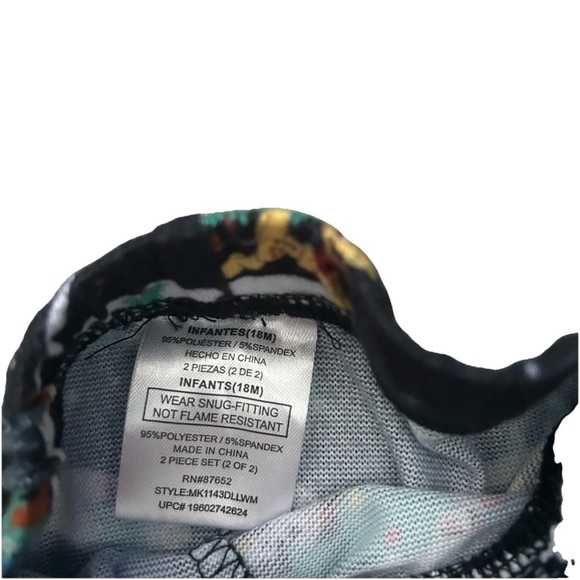 Baby Christmas Pajamas Disney 2 Piece Set Fleece Footies Size 12-18 Months - Picture 6 of 7